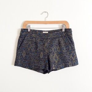 🇫🇷SEZANE | Jacquard Tweed Party Shorts | Blue Gold Sparkle | FR 38 US 6